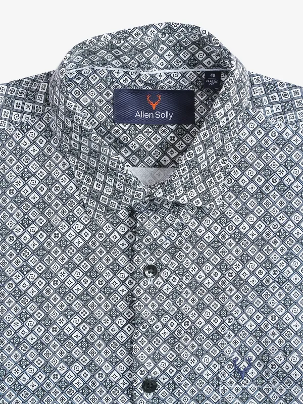 Allen Solly grey printed cotton shirt