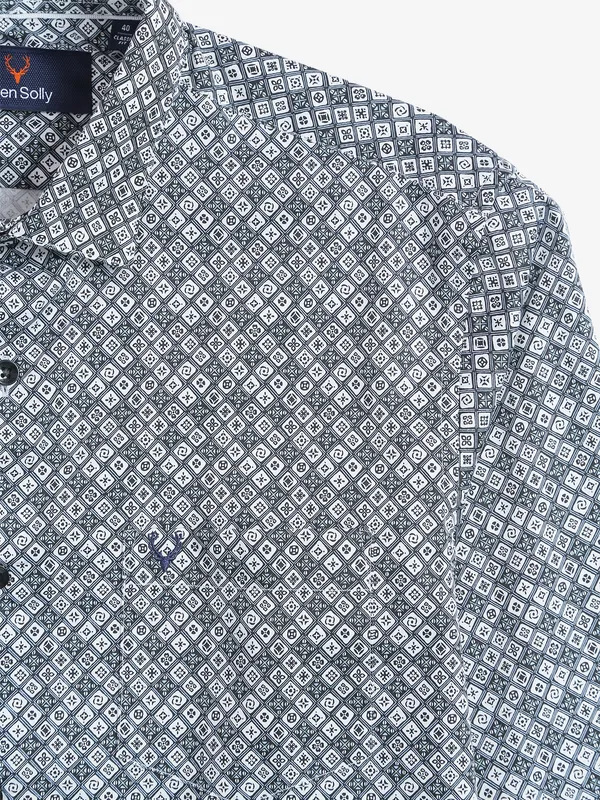 Allen Solly grey printed cotton shirt
