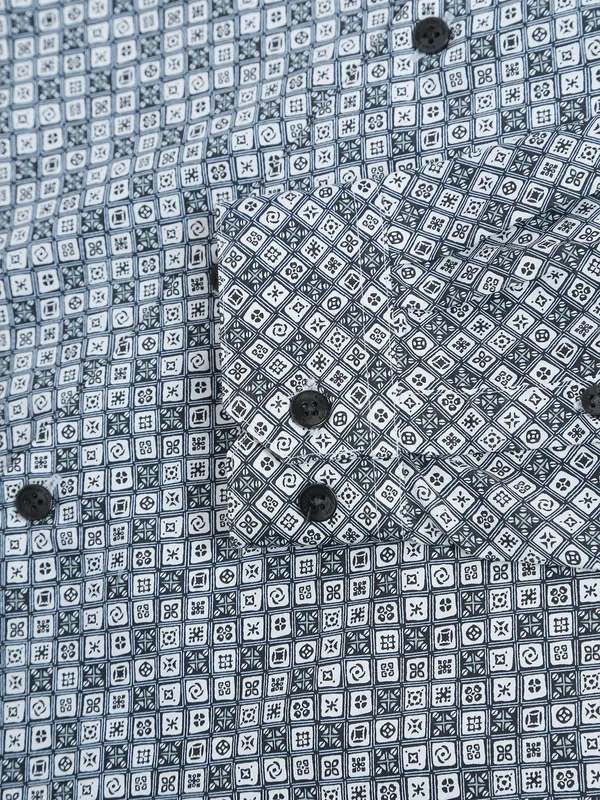Allen Solly grey printed cotton shirt