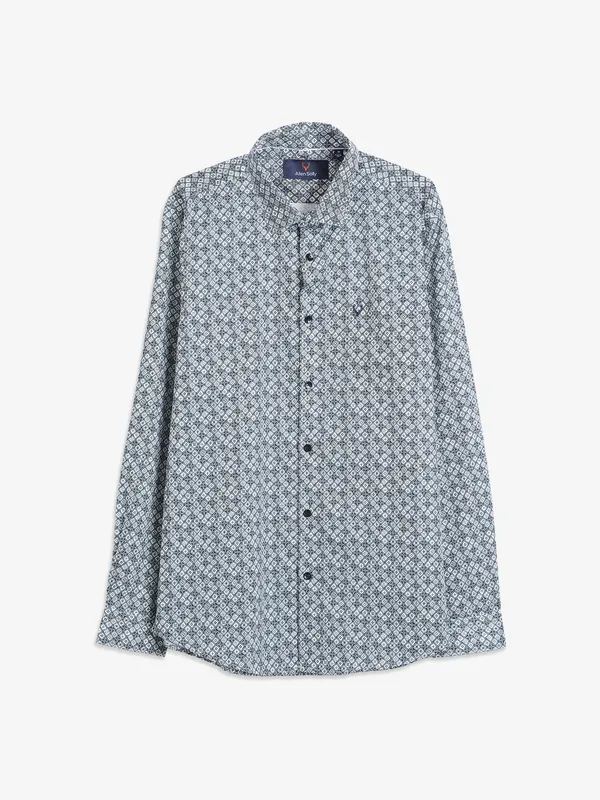 Allen Solly grey printed cotton shirt