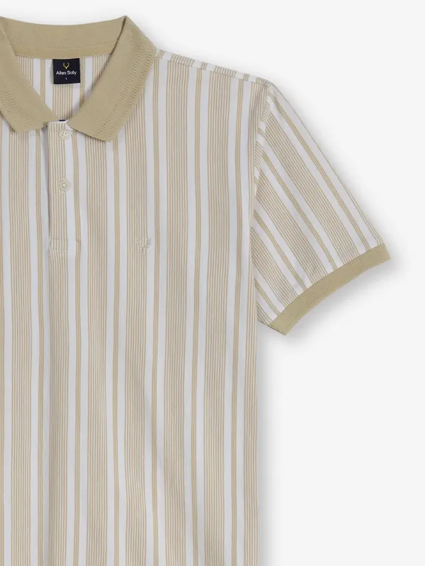 ALLEN SOLLY khaki stripe cotton t-shirt