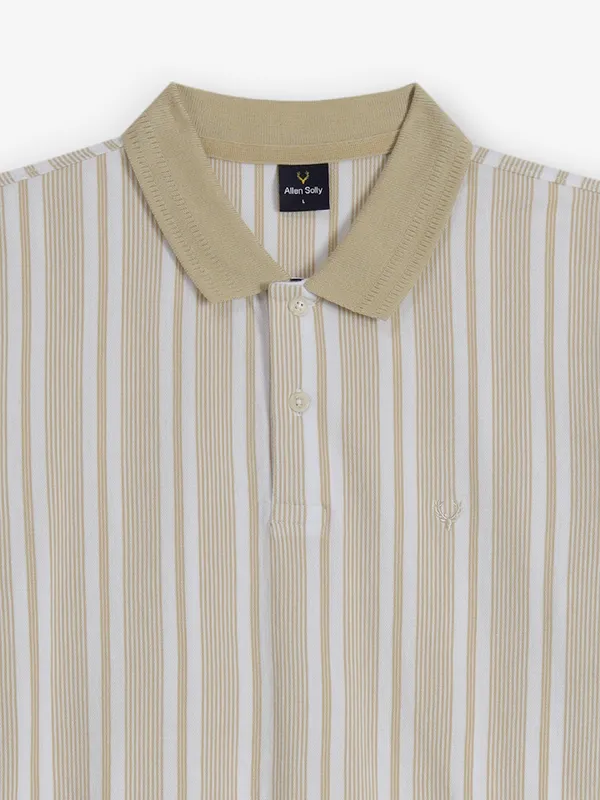 ALLEN SOLLY khaki stripe cotton t-shirt