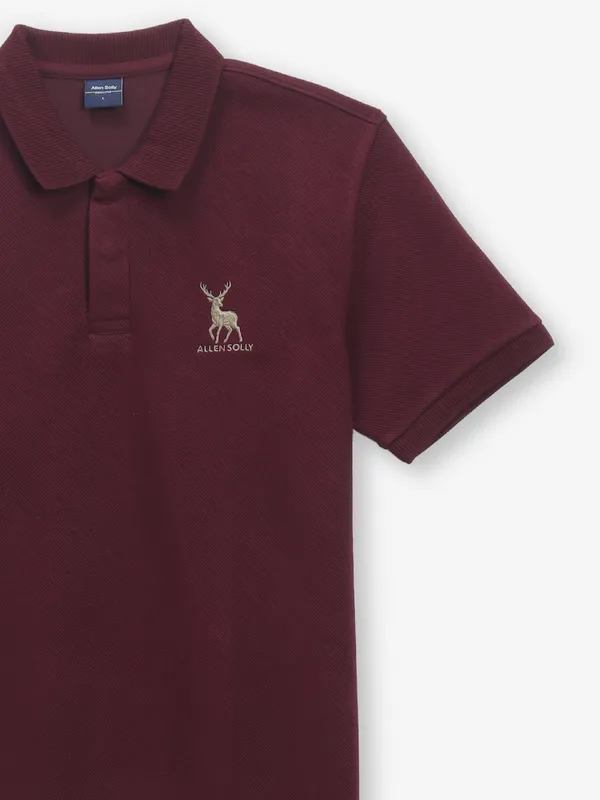 ALLEN SOLlY maroon cotton t-shirt for boys