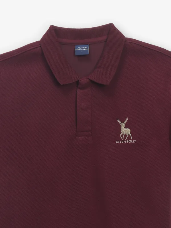 ALLEN SOLlY maroon cotton t-shirt for boys