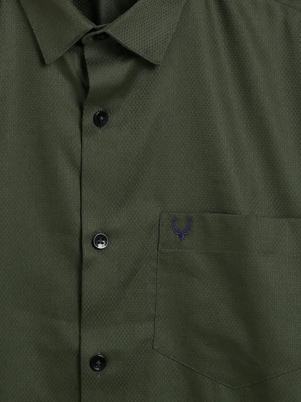 Allen Solly moss green texture shirt