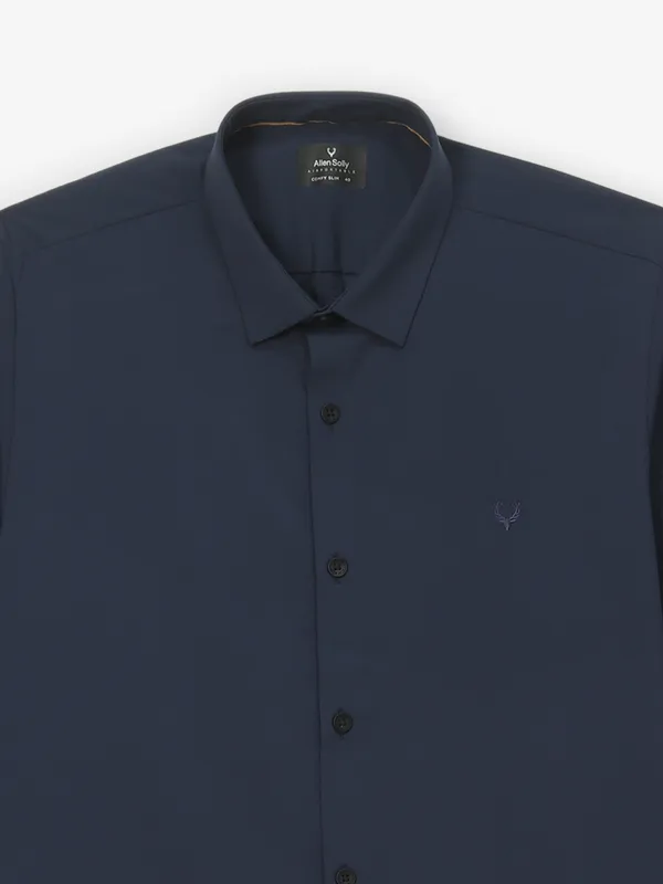 ALLEN SOLLY navy palin cotton shirt
