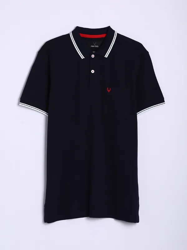 Allen Solly navy polo plain casual t shirt