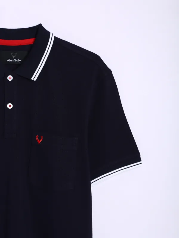 Allen Solly navy polo plain casual t shirt