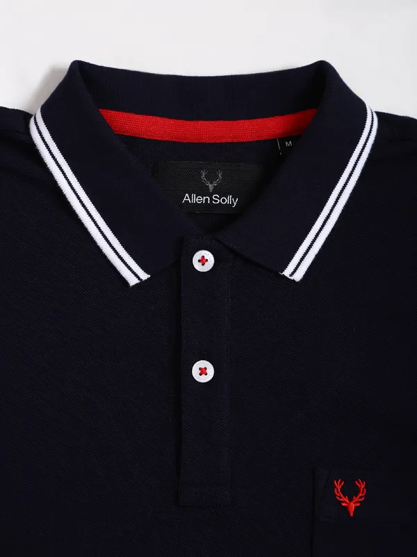 Allen Solly navy polo plain casual t shirt