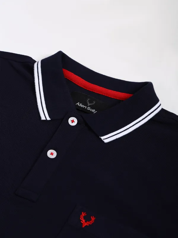 Allen Solly navy polo plain casual t shirt