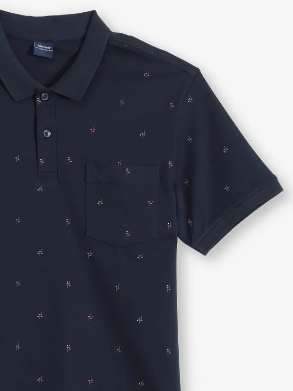 ALLEN SOLLY navy printed cotton t-shirt