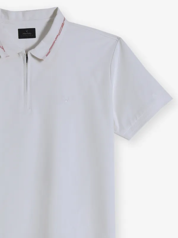 ALLEN SOLLY off white plain cotton t-shirt