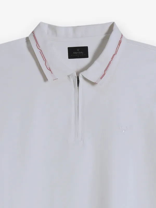ALLEN SOLLY off white plain cotton t-shirt