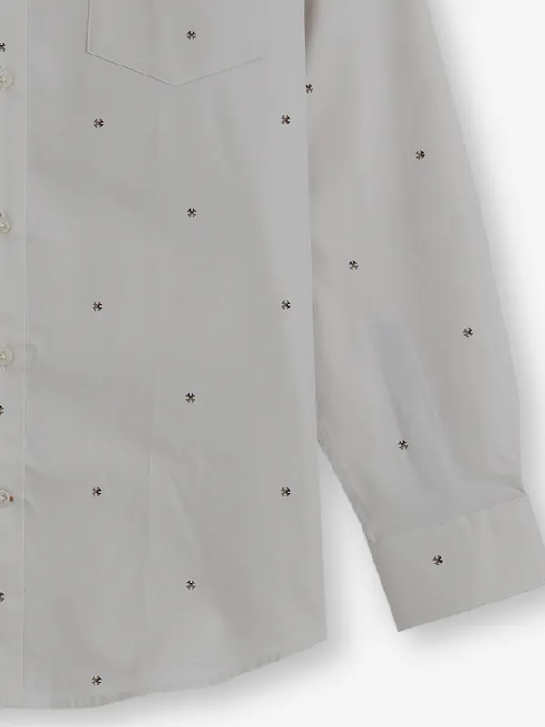 ALLEN SOLLY off white shirt printed for men
