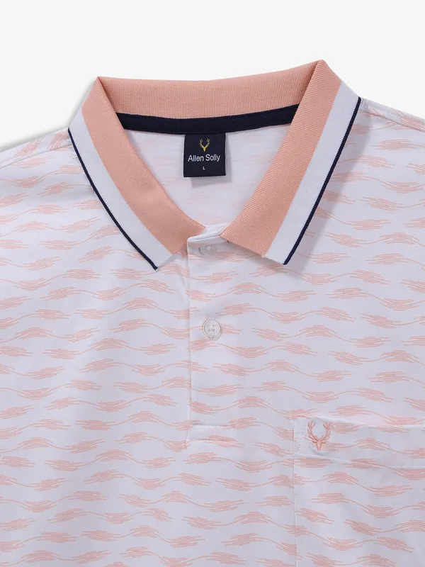 ALLEN SOLLY peach printed cotton t-shirt