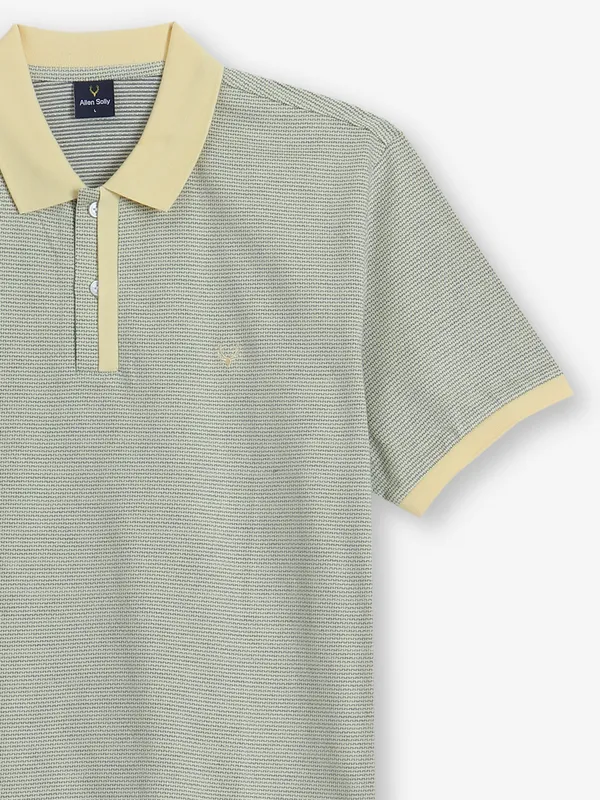 ALLEN SOLLY pista green cotton polo t-shirt