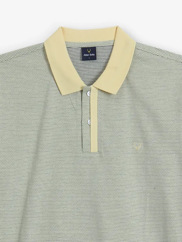 ALLEN SOLLY pista green cotton polo t-shirt
