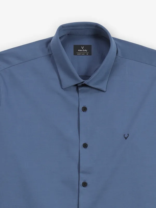 ALLEN SOLLY plain blue shirt for men