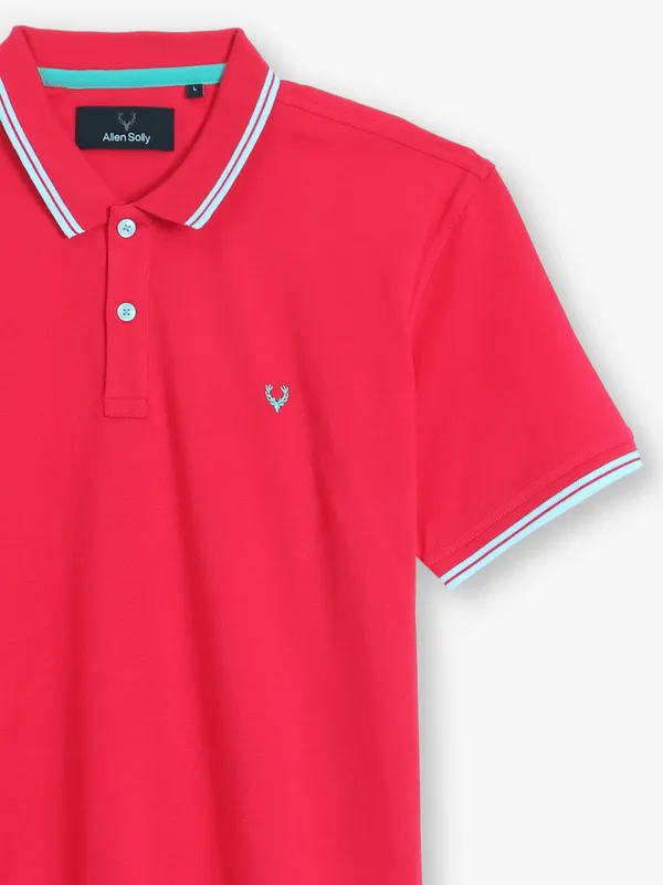 ALLEN SOLLY plain bright pink cotton t-shirt