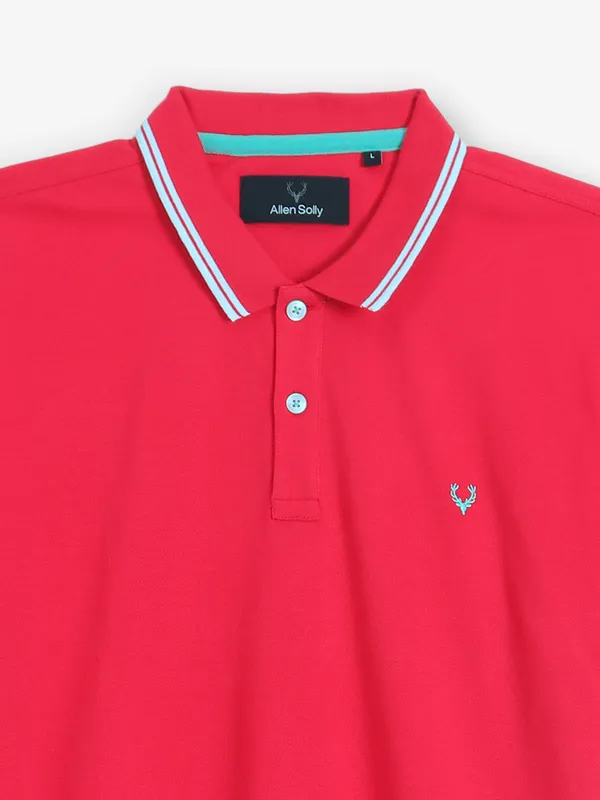 ALLEN SOLLY plain bright pink cotton t-shirt