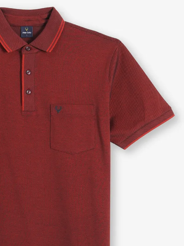 ALLEN SOLLY plain maroon cotton t-shirt