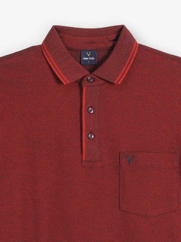 ALLEN SOLLY plain maroon cotton t-shirt