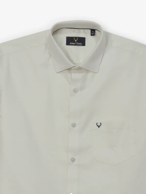ALLEN SOLLY plain off white casual shirt in cotton