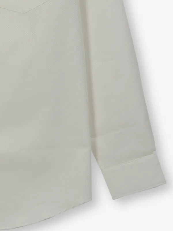 ALLEN SOLLY plain off white casual shirt in cotton