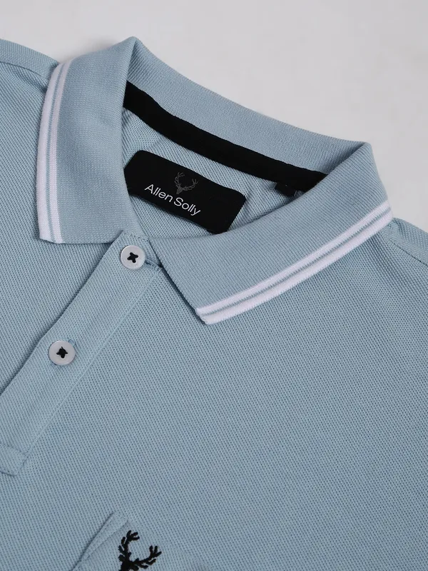 Allen Solly plain sea green cotton polo t shirt