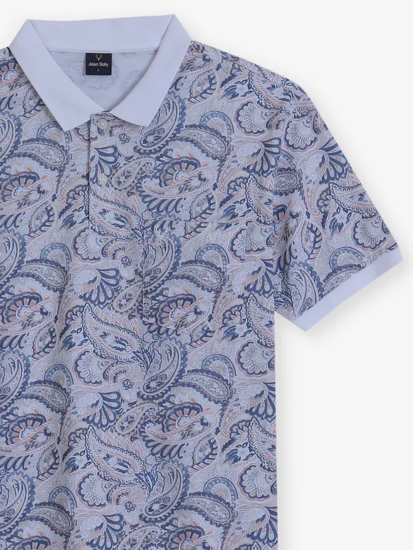 ALLEN SOLLY printed beige and navy t-shirt