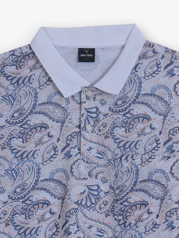 ALLEN SOLLY printed beige and navy t-shirt