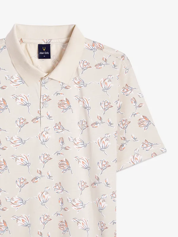 Allen Solly printed cotton cream t shirt