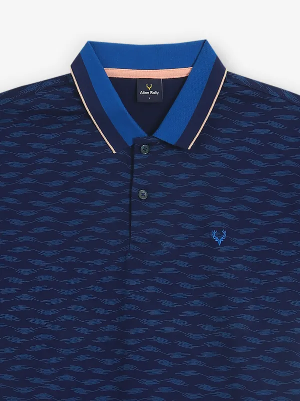 ALLEN SOLLY printed dark blue t-shirt