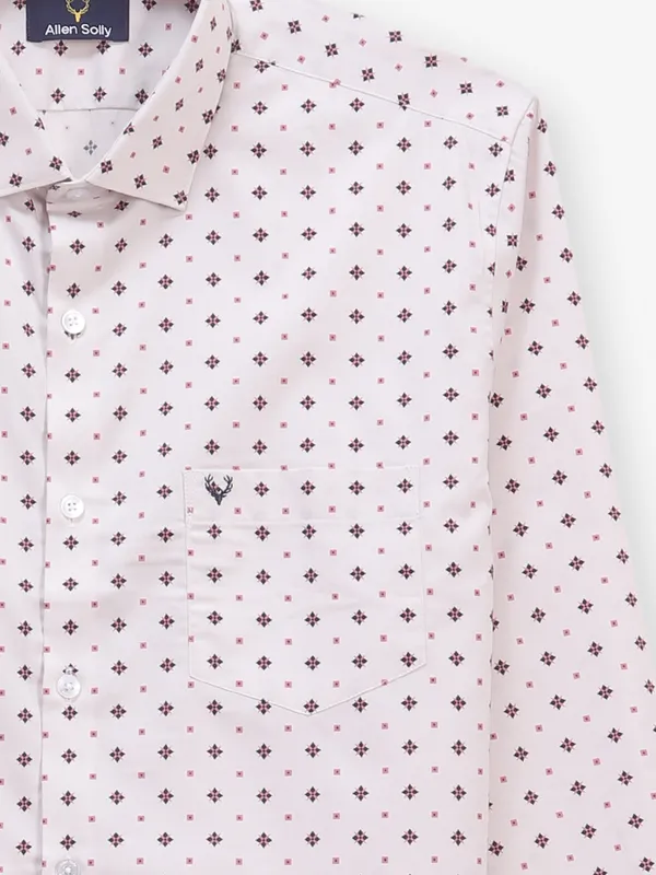 ALLEN SOLLY printed light pink casual shirt