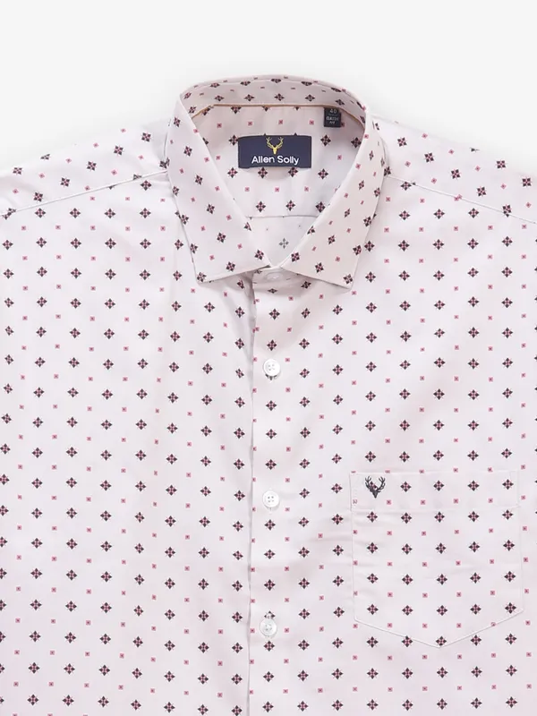 ALLEN SOLLY printed light pink casual shirt