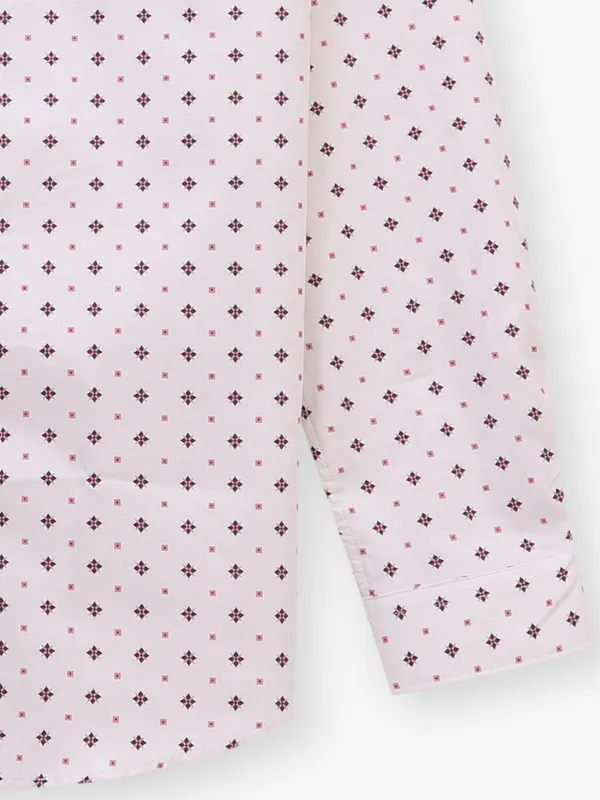 ALLEN SOLLY printed light pink casual shirt
