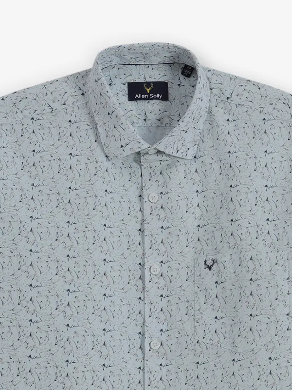 ALLEN SOLLY printed mint slim fit shirt for men