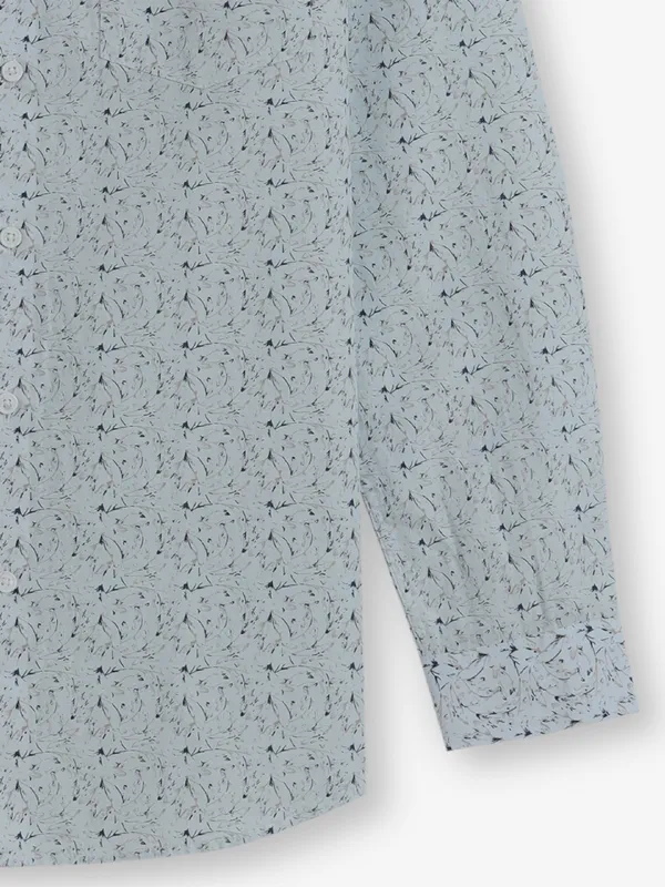 ALLEN SOLLY printed mint slim fit shirt for men