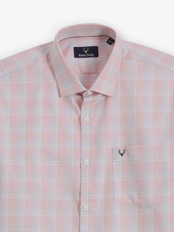 ALLEN SOLLY printed peach shirt for men