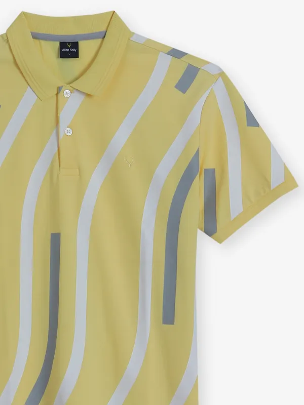 ALLEN SOLLY printed yellow t-shirt in cotton