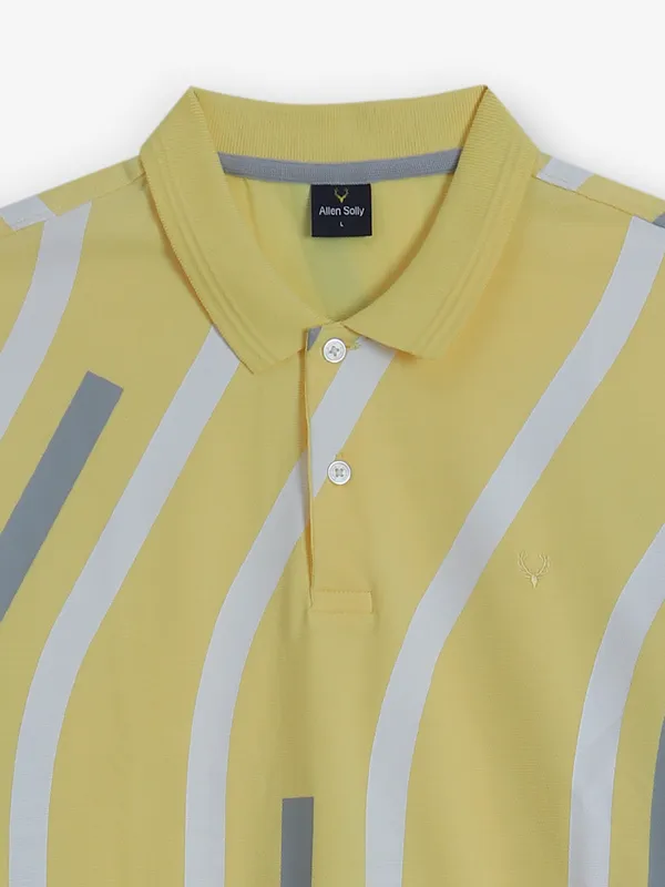 ALLEN SOLLY printed yellow t-shirt in cotton