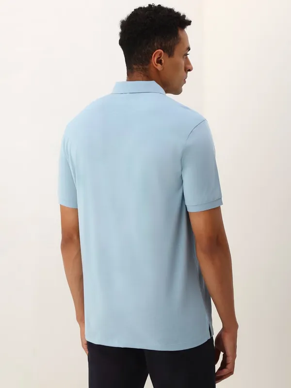 ALLEN SOLLY sky blue cotton polo t-shirt