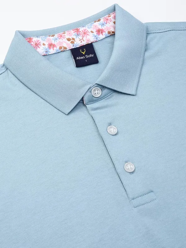 ALLEN SOLLY sky blue cotton polo t-shirt