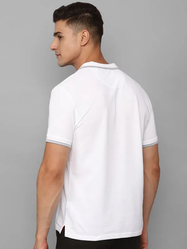 ALLEN SOLLY solid white polo cotton t-shirt