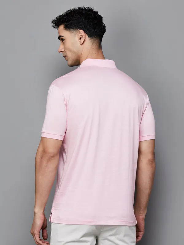 ALLEN SOLLY sweet pink cotton polo t-shirt