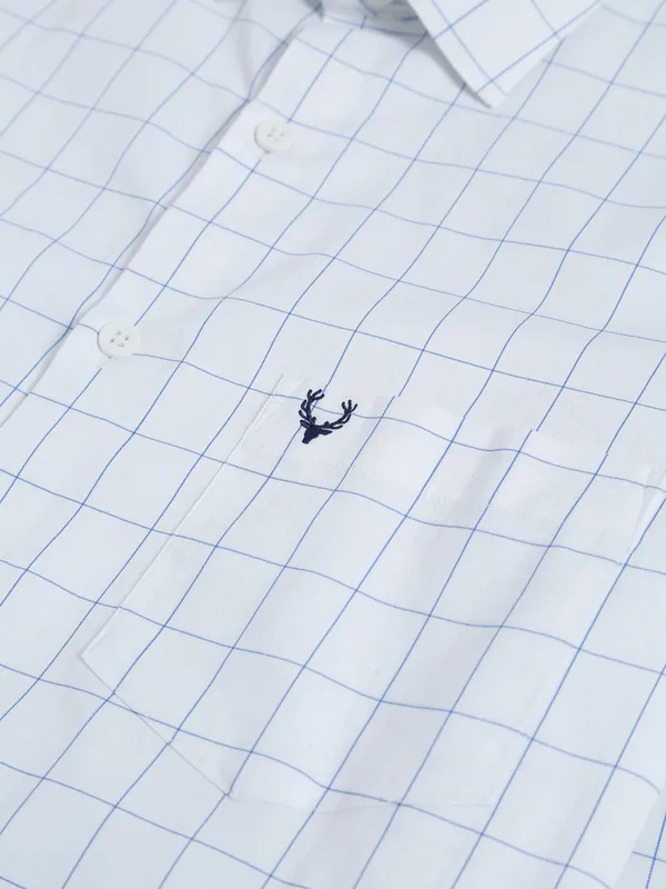 Allen Solly white checks cotton shirt