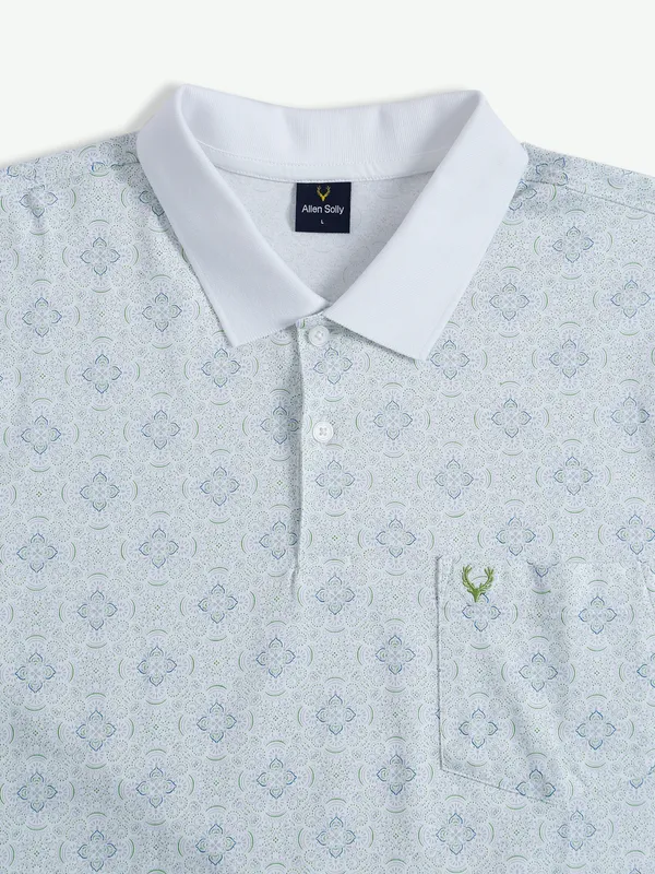 Allen Solly white cotton printed t shirt