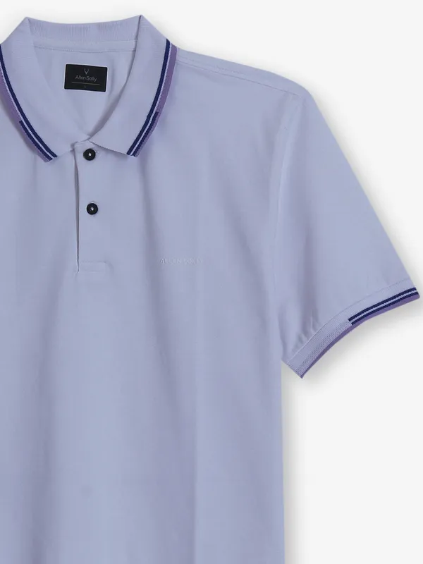 ALLEN SOLLY white plain cotton polo t-shirt