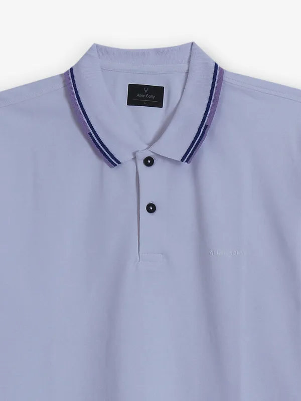 ALLEN SOLLY white plain cotton polo t-shirt