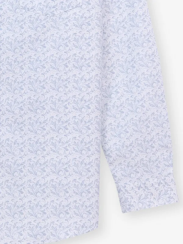 ALLEN SOLLY white printed casual cotton shirt